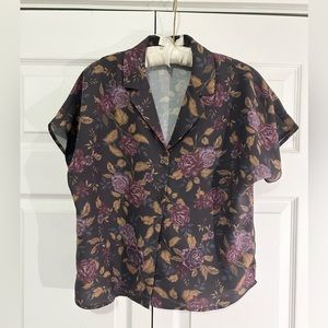 Frank and Oak - Floral short sleeve blouse - Small